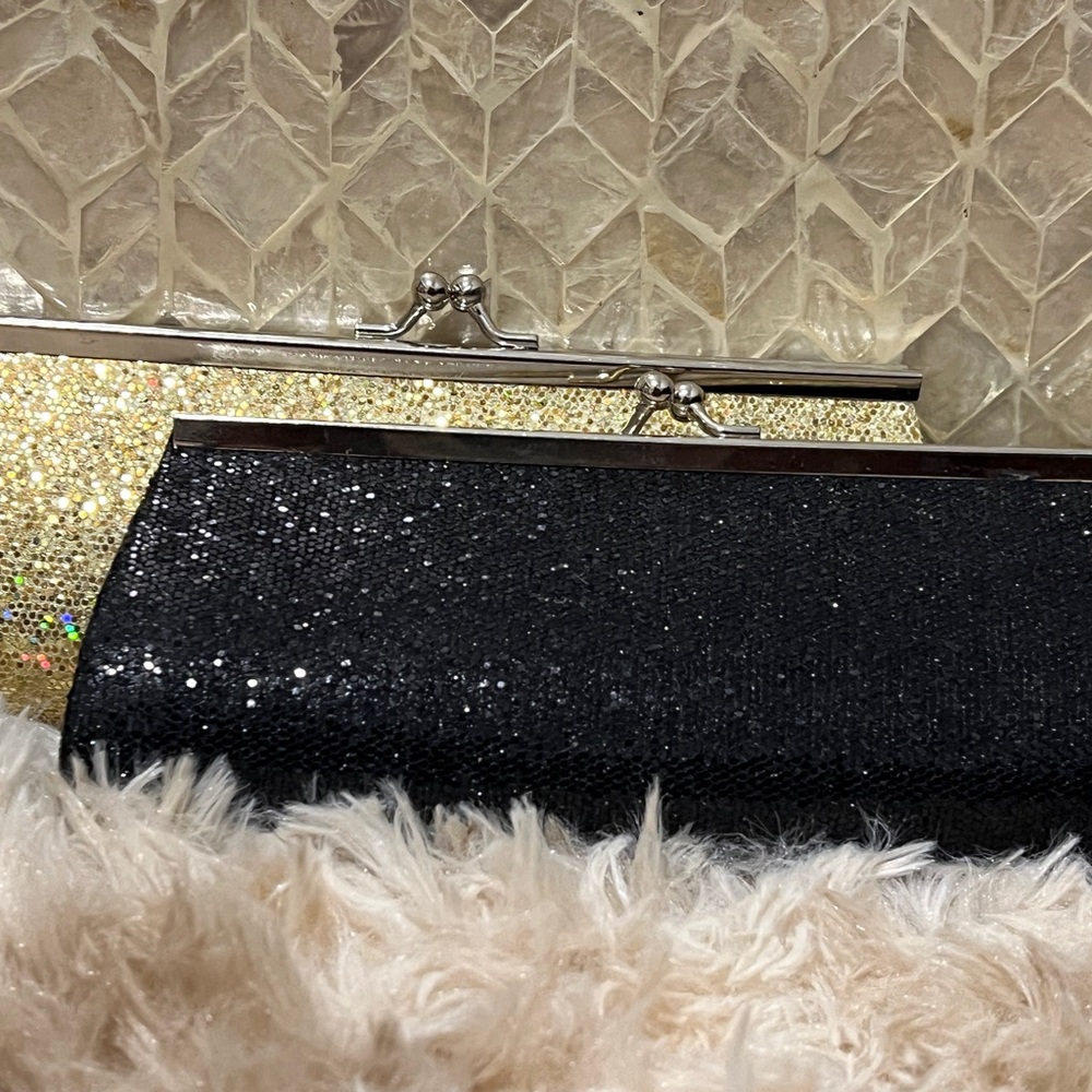 Elegant Black and Gold Clutch Bag
